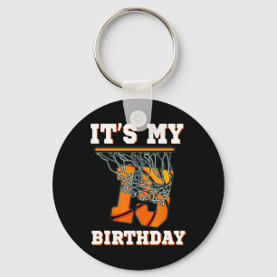 It's My 15th Birthday Bysketbyll Boy Party 15 Year Keychain