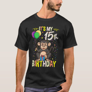 Its My 15th Birthday Chimpanzee Monkey T-Shirt