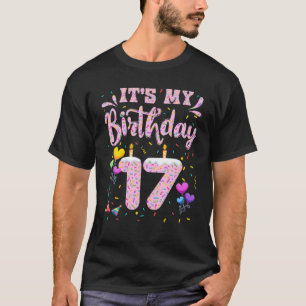 It's My 17Th Birthday Girl Doughnut Happy 17 Years T-Shirt
