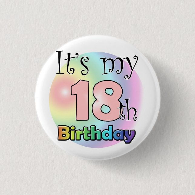 It's my 18th Birthday (pink) 1 Inch Round Button (Front)
