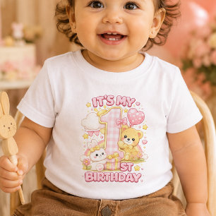 Its my 1st Birthday Baby T-Shirt Pink Theme