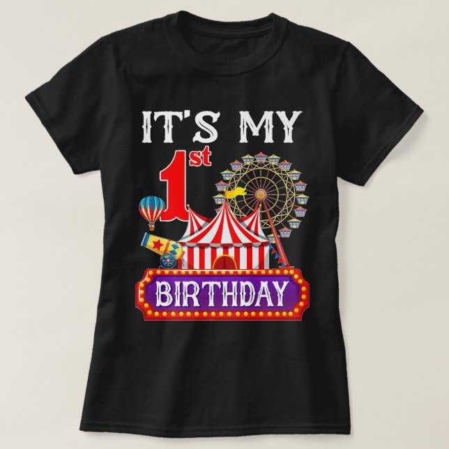 It's My 1st Birthday Ringmaster Circus Theme Carni T-Shirt (Design Front)