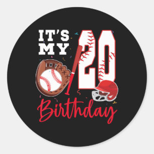 It's My 20th Birthday 20 Year Old Bysebyll Player  Classic Round Sticker