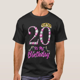 It's My 20th Birthday Queen Tiara Shoes 20 Yrs Old T-Shirt