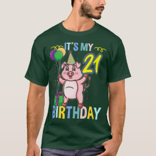Its My 21st Birthday Cute Pig Premium T-Shirt