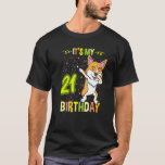 Its My 21st Birthday Dabbing Corgi T-Shirt<br><div class="desc">Its My 21st Birthday Dabbing Corgi</div>