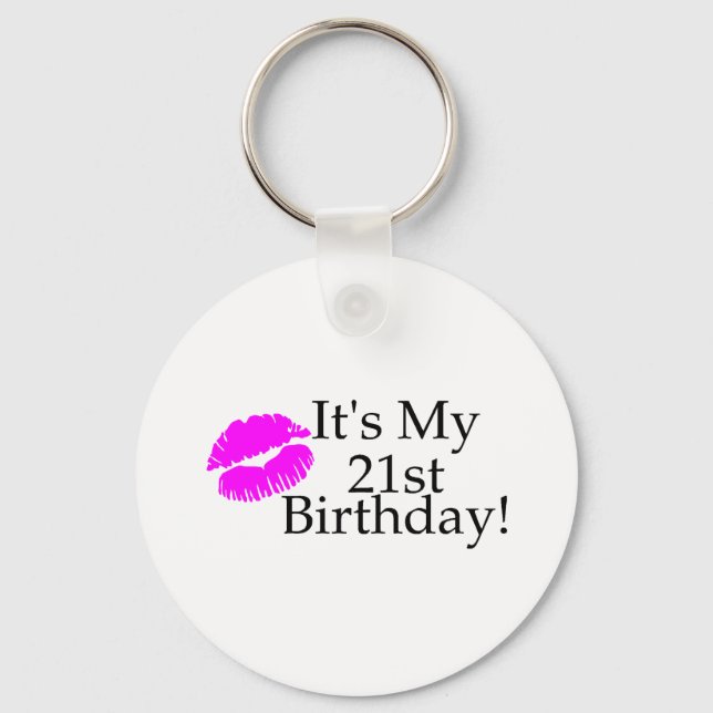 Its My 21st Birthday (Kiss) Keychain (Front)