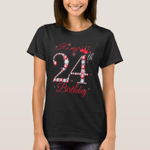 It's My 24th Birthday Queen  24 Years Old Crown Di T-Shirt