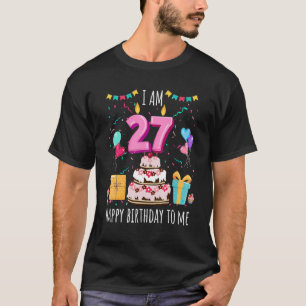 It's My 27th Birthday Cake Candle 27 Year Old Girl T-Shirt
