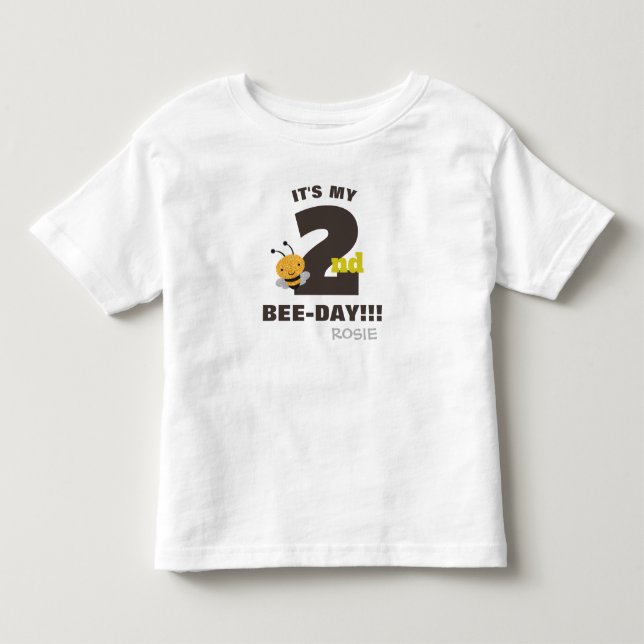 It's My 2nd Bee-Day Personalized T-shirt (Front)