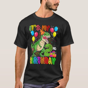 Its My 2nd Birthday Boy Rex Dinosaur Birthday 2 Ye T-Shirt