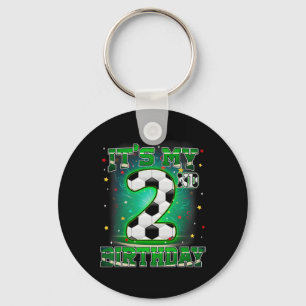 Its My 2nd Birthday Boys Soccer 2 Years Old Party Keychain