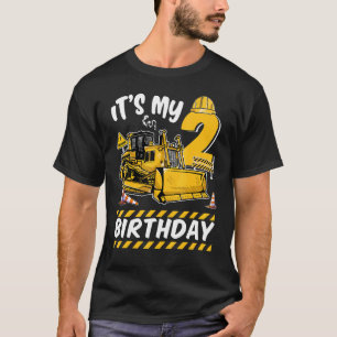 It's My 2nd Birthday Excavator  Kids Construction  T-Shirt