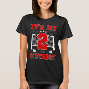 It's My 2nd Birthday Girl Ice Hockey Theme 2 Year T-Shirt