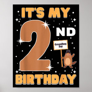 Its My 2nd Birthday Groundhog Day 2 Years Old Girl Poster