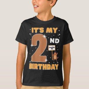Its My 2nd Birthday Groundhog Day 2 Years Old Girl T-Shirt