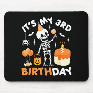 Its My 3rd Birthday-funny Halloween Skeleton 3rd B Mouse Pad