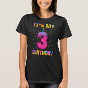 It's My 3rd Birthday Girl Sweet Doughnut Happy 3 Y T-Shirt