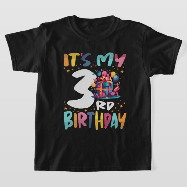 It's My 3rd Birthday Happy Kids Birthday T-Shirt (Laydown)