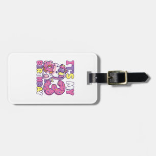 It's My 3rd Birthday Party Cute Girls Doughnut Bir Luggage Tag