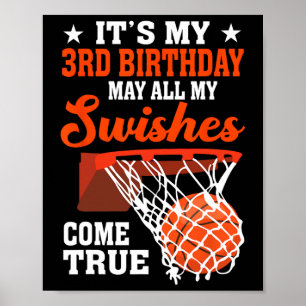 It's My 3rd Birthday Sketll 3 Year Old  Poster