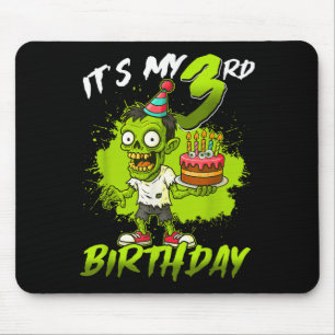 It's My 3rd Birthday Zombie 3 Years Old Happy Hall Mouse Pad