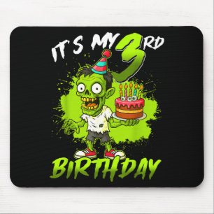 Its My 3rd Birthday Zombie 3 Years Old Happy Hallo Mouse Pad