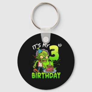 It's My 3rd Birthday Zombie Lover 3 Year Old Boys Keychain