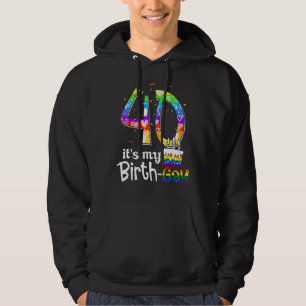 It's My 40th Birth Gay Proud Lgbt Gay Rainbow Made Hoodie