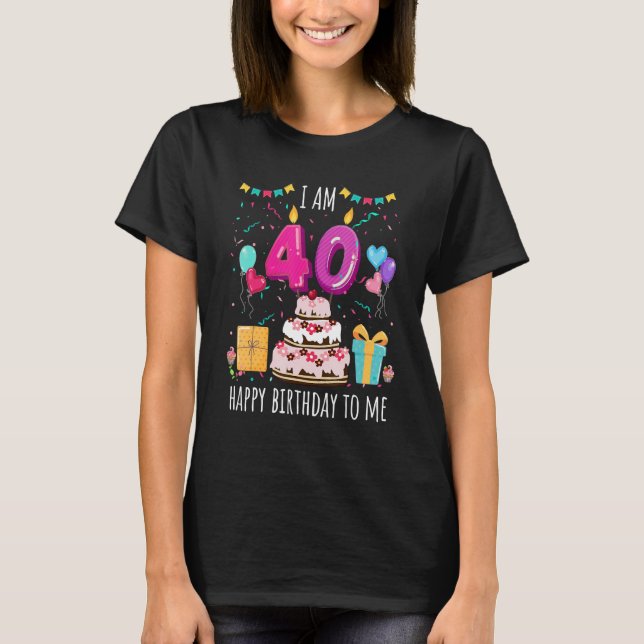 It's My 40th Birthday Cake Candle 40 Year Old Girl T-Shirt (Front)