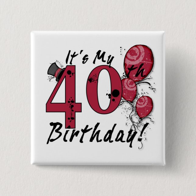 It's my 40th birthday grunge huge button (Front)