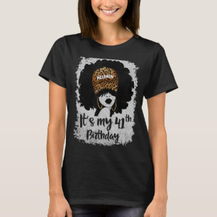 It's My 41st Birthday 41 Years Old Leopard Melanin T-Shirt