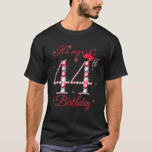 It's My 44th Birthday Queen 44 Years Old Crown Di T-Shirt