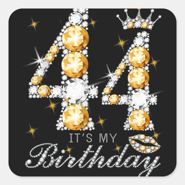 It's My 44th Birthday Queen 44 Years Old Shoes Cro Square Sticker (Front)