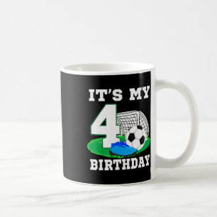 It's My 4 Year Old Birthday Soccer 4th Party Boy Coffee Mug