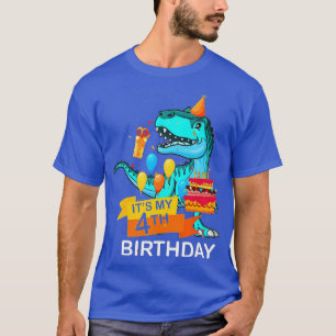 It's My 4th Birthday 4 Years Old T Rex Saurus Dino T-Shirt