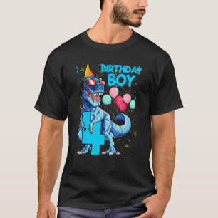 It's My 4th Birthday Boy Dinosaur Birthday 4 Year T-Shirt