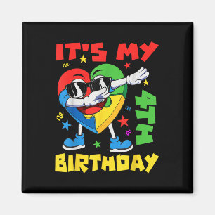 Its My 4th Birthday Dabbing Puzzle Pieces Autism A Magnet