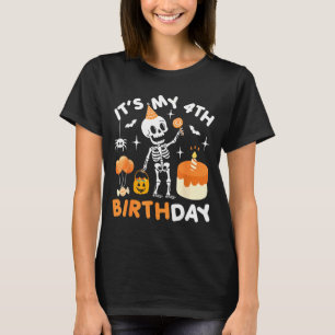 Its My 4th Birthday-funny Halloween Skeleton 4th B T-Shirt