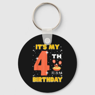 Its My 4th Birthday Pi Day Math 4 Years Old Kids G Keychain