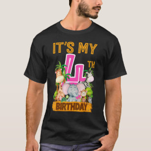 It's My 4th Birthday Safari Jungle Zoo Birthday 4 T-Shirt
