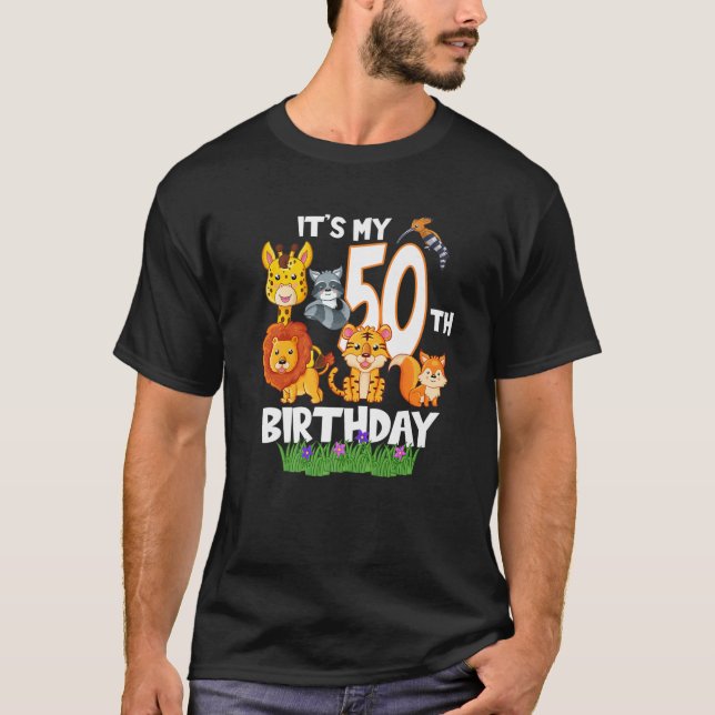 It's My 50Th Birthday Zoo Animal Zookeeper 50 Year T-Shirt (Front)
