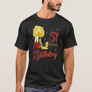 It's My 51st Birthday Shirt 51 Years Old Red Rose