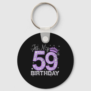 Its My 59th Birthday Queen Women 59 Years Old Diam Keychain