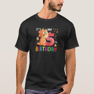 It's My 5th Birthday 5 Years Old Birthday Kids Din T-Shirt