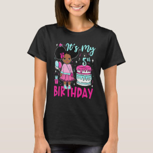 It's My 5th Birthday Black Girls Kids Cute Birthda T-Shirt