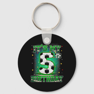 Its My 5th Birthday Boys Soccer 5 Years Old Party Keychain