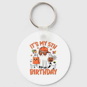 Its My 5th Birthday Funny Halloween Boo Ghost 5th Keychain