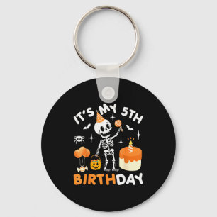 It's My 5th Birthday-funny Halloween Skeleton 5th Keychain