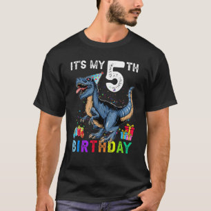 It's My 5th Birthday Happy 5 Years Dinosaur Rex Bd T-Shirt